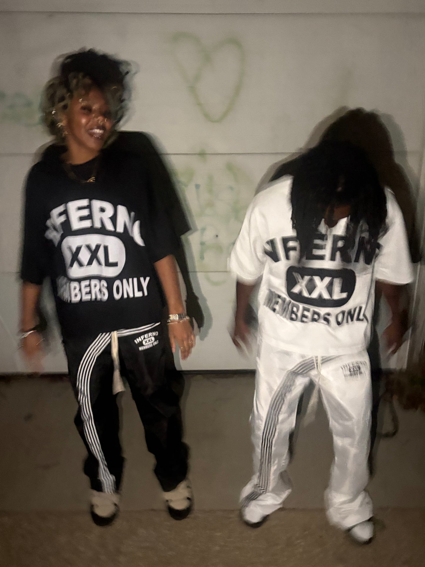 Black Nylon Striped Pants