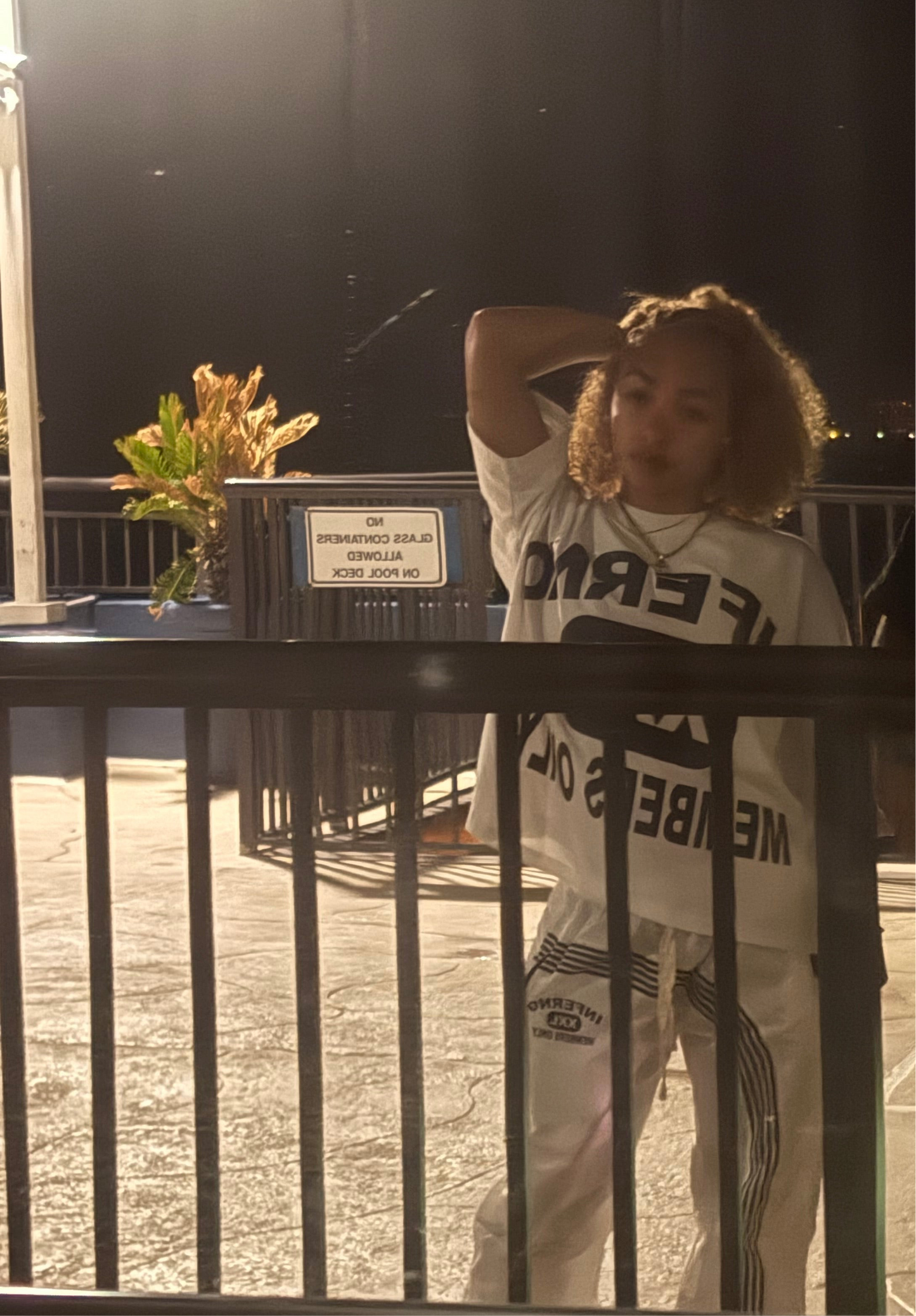 White Nylon Stripped Pants