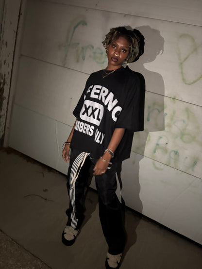 Black Nylon Striped Pants