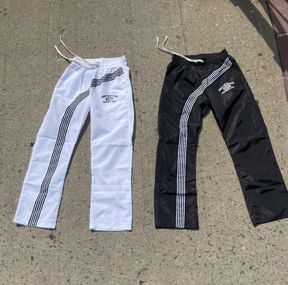 Black Nylon Striped Pants